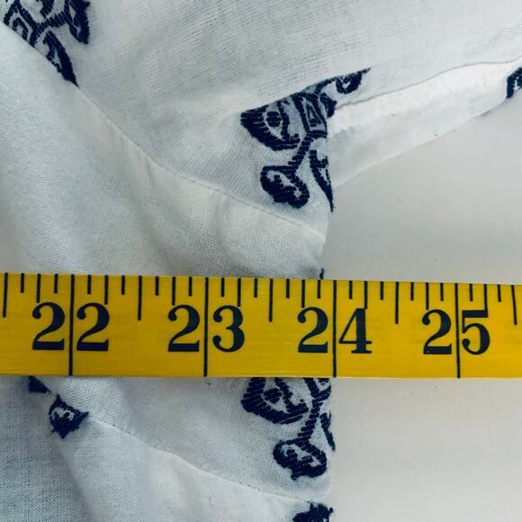 CJ BANKS Blouse Top Button Down‎ Novelty Embroidered Boho Artsy Workwear Preppy - Picture 11 of 12